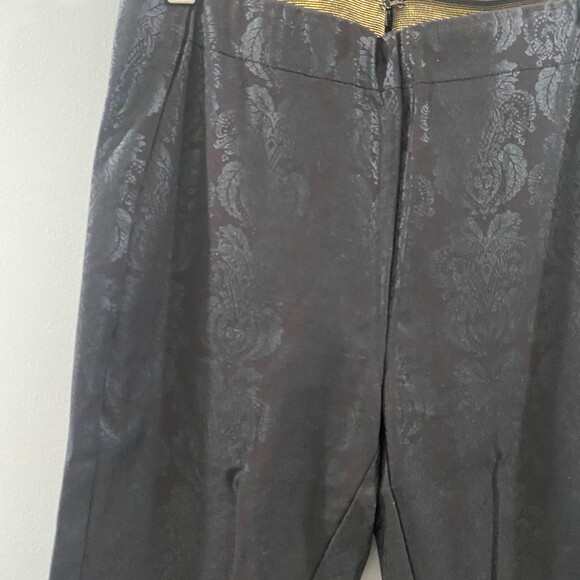 Anthropologie Essential Skinny Damask Print Ankle Pant - Black 4 - Picture 4 of 7